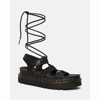 Dr Martens Női Nartilla Metallic Gladiator Szandál Fekete